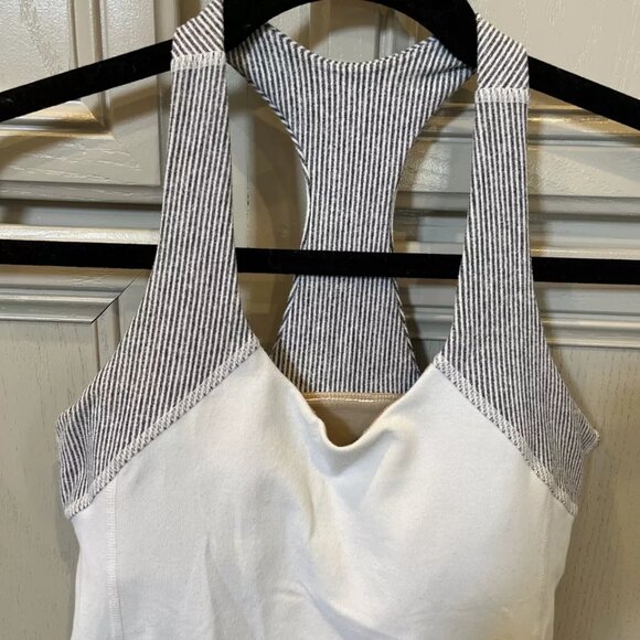 Lululemon Womens Tank Top Size 4 White / Black Activewear - Picture 2 of 9